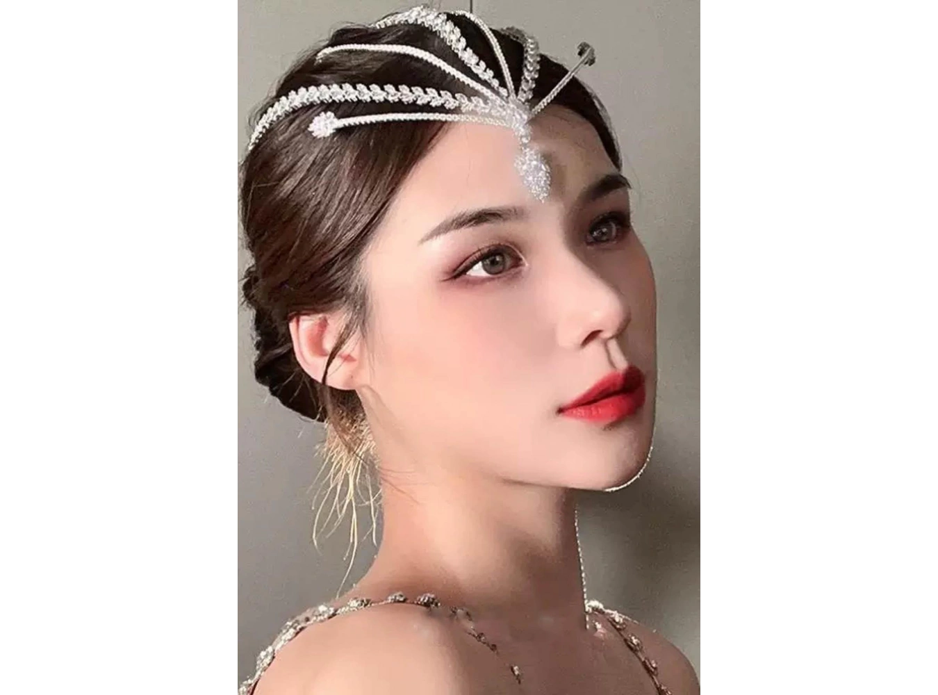 Zirkon Taşlı Gelin/Kına/Nişan/Söz Tasarım Saç Aksesuarı