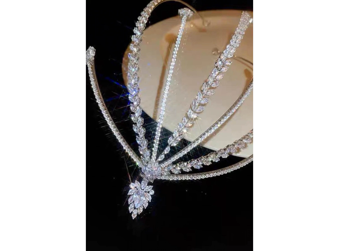 Zirkon Taşlı Gelin/Kına/Nişan/Söz Tasarım Saç Aksesuarı