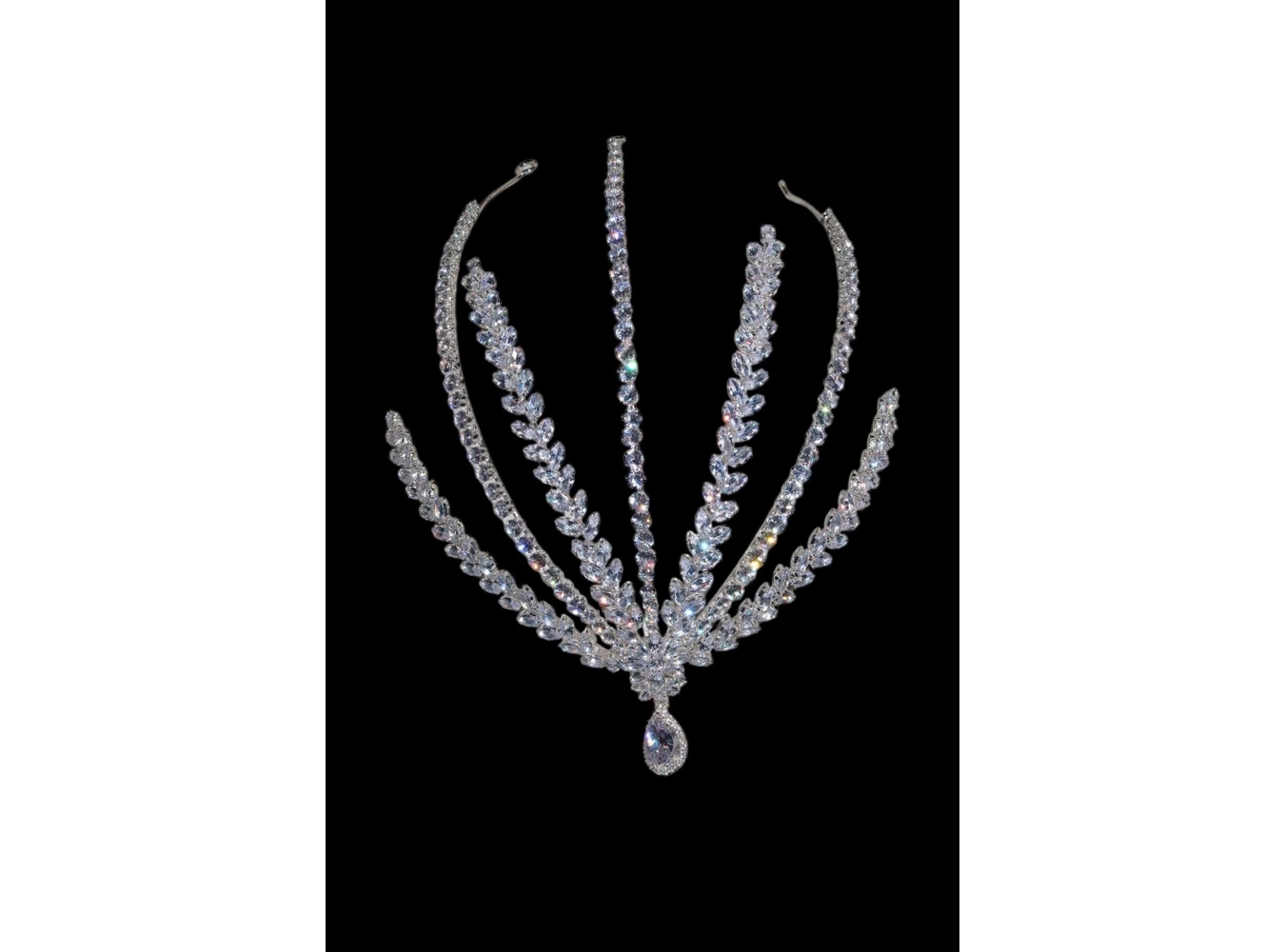 Zirkon Taşlı Gelin/Kına/Nişan/Söz Tasarım Saç Aksesuarı