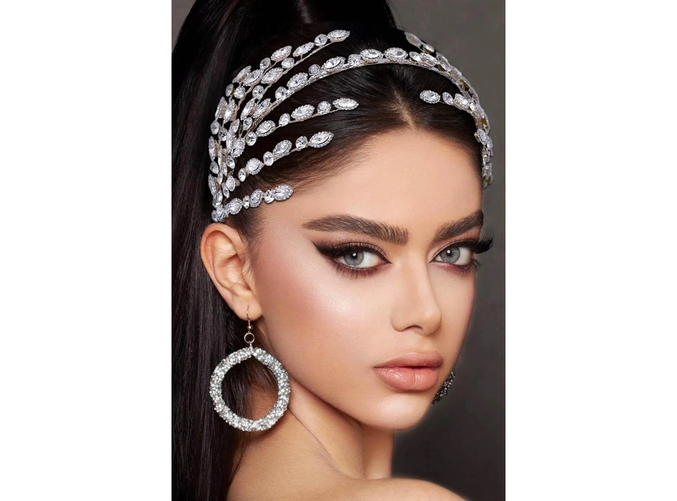 Zirkon Taşlı Gelin/Kına/Nişan/Söz Tasarım Saç Aksesuarı /Taç