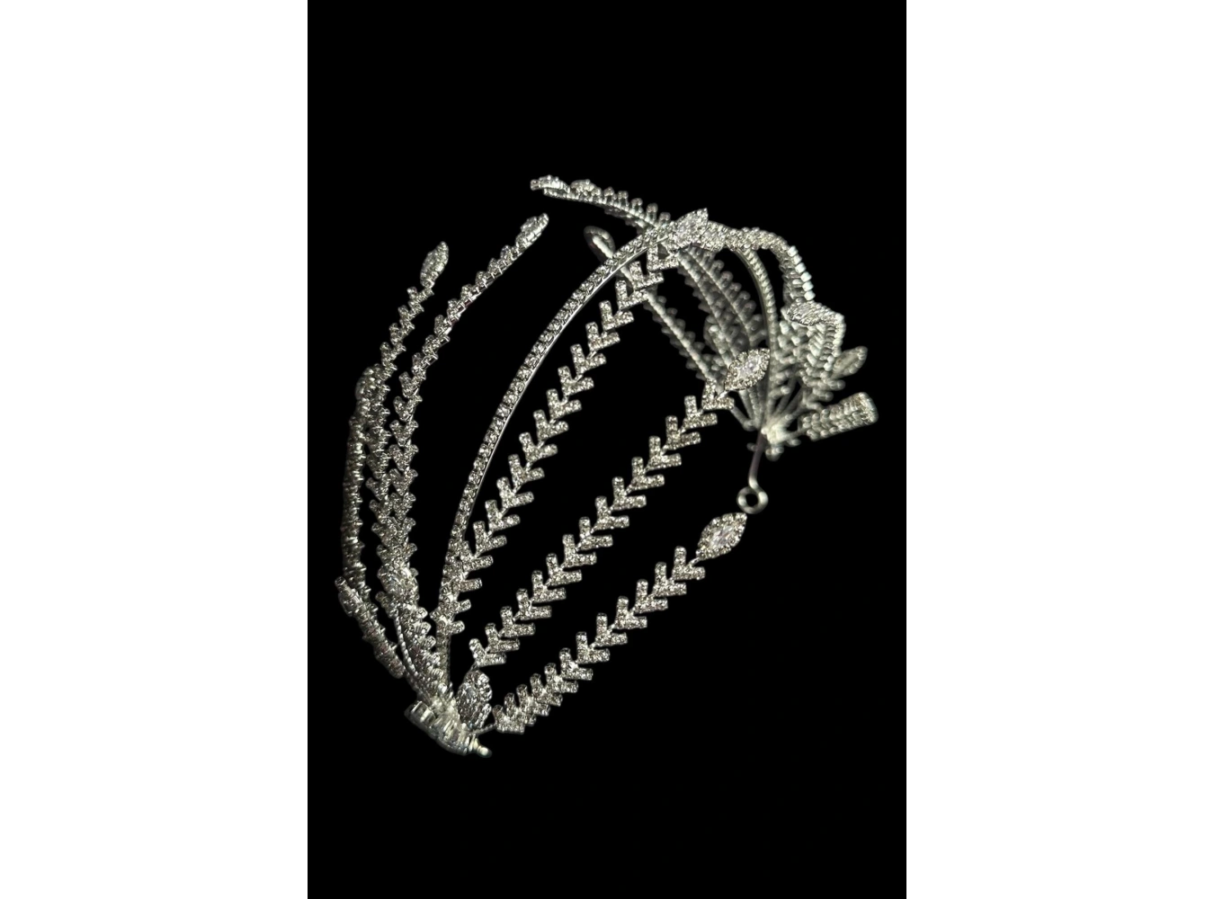 Zirkon Taşlı Gelin/Kına/Nişan/Söz Tasarım Saç Aksesuarı/Taç