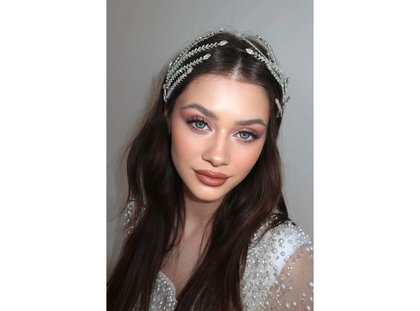 Zirkon Taşlı Gelin/Kına/Nişan/Söz Tasarım Saç Aksesuarı/Taç