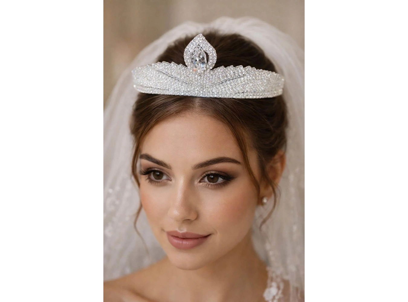 Zirkon Taşlı Gelin/Kına/Nişan/Söz Tasarım Taç