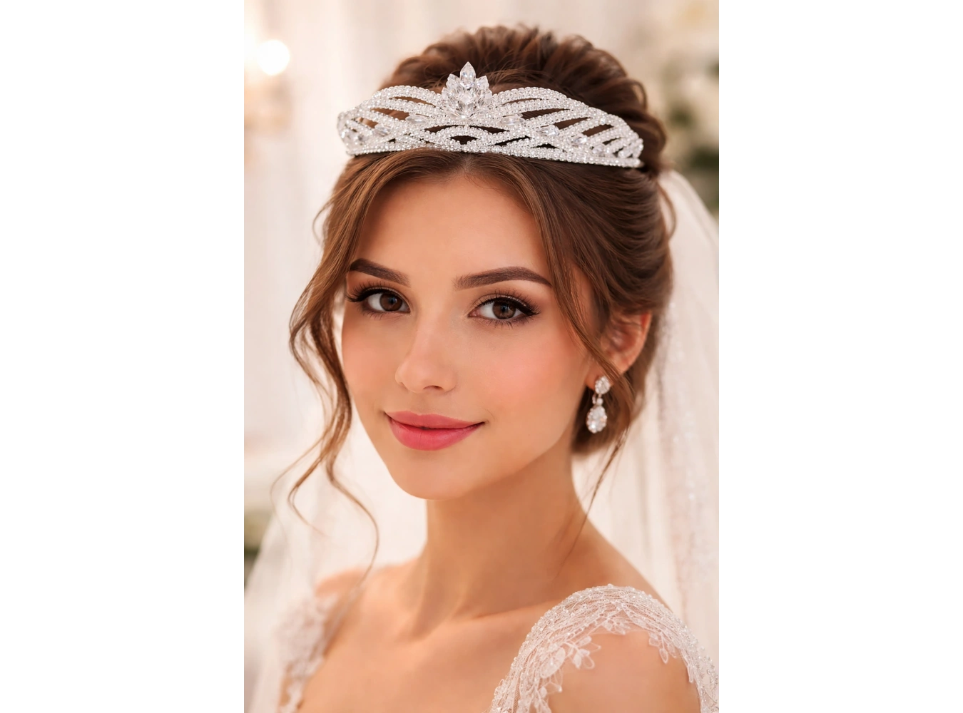 Zirkon Taşlı Gelin/Kına/Nişan/Söz Tasarım Taç