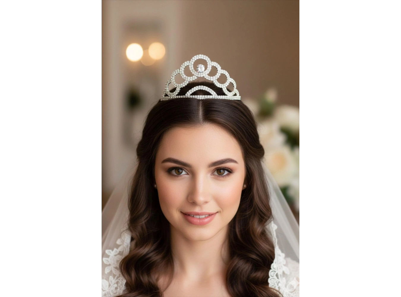 Zirkon Taşlı Gelin/Kına/Nişan/Söz Tasarım Taç
