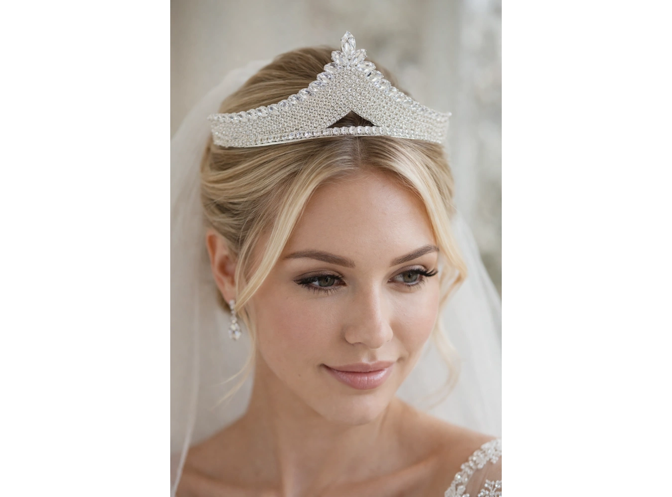 Zirkon Taşlı Gelin/Kına/Nişan/Söz Tasarım Taç