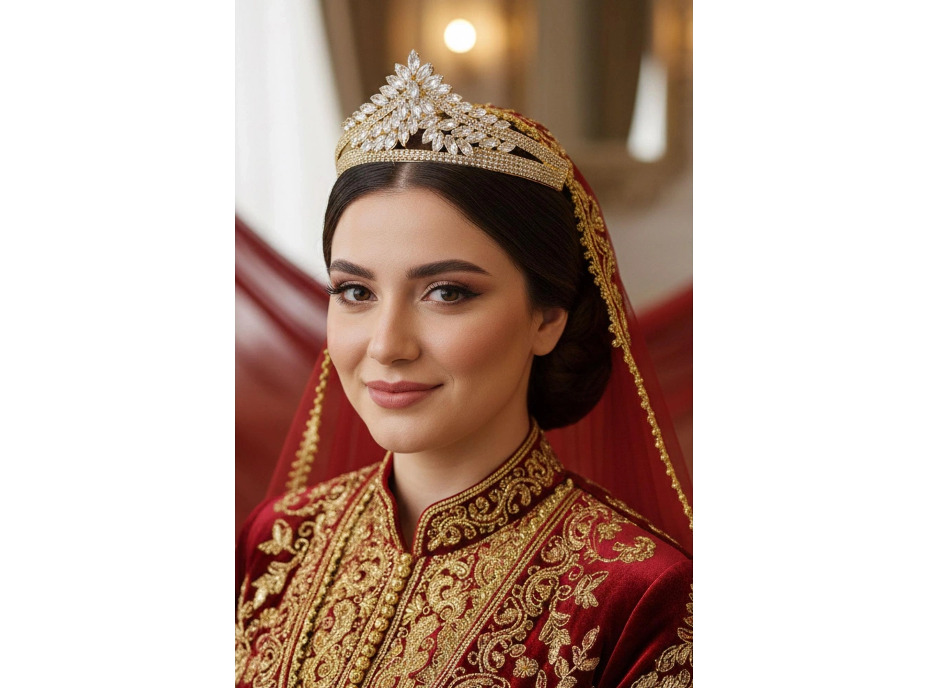 Zirkon Taşlı Gelin/Kına/Nişan/Söz Tasarım Taç