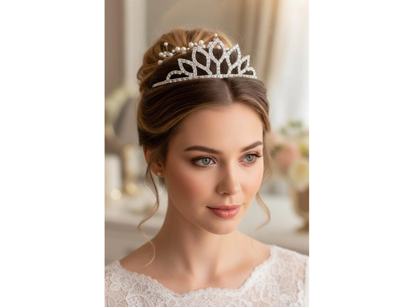Zirkon Taşlı Gelin/Kına/Nişan/Söz Tasarım Taç