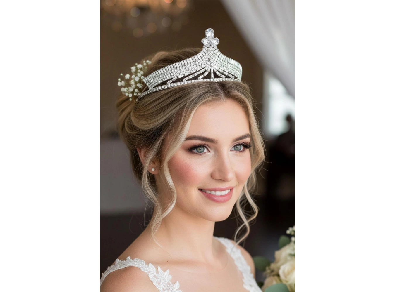 Zirkon Taşlı Gelin/Kına/Nişan/Söz Tasarım Taç