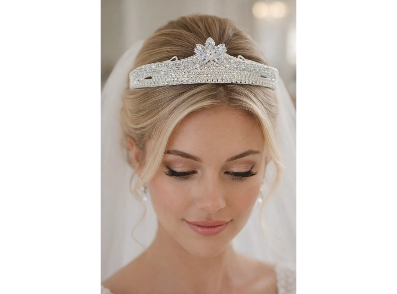 Zirkon Taşlı Gelin/Kına/Nişan/Söz Tasarım Taç