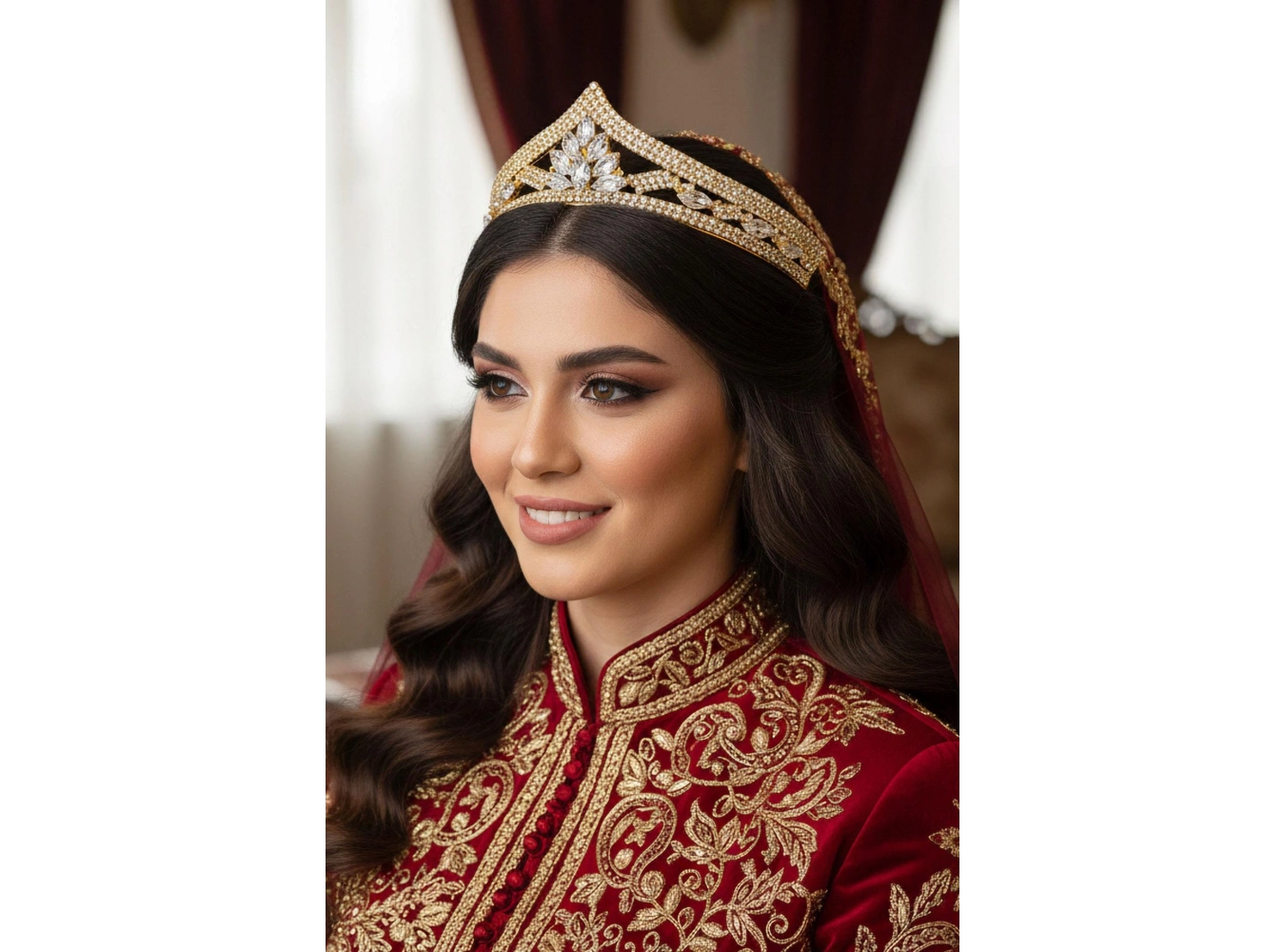 Zirkon Taşlı Gelin/Kına/Nişan/Söz Tasarım Taç