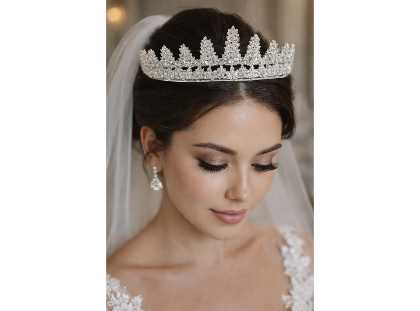 Zirkon Taşlı Gelin/Kına/Nişan/Söz Tasarım Taç