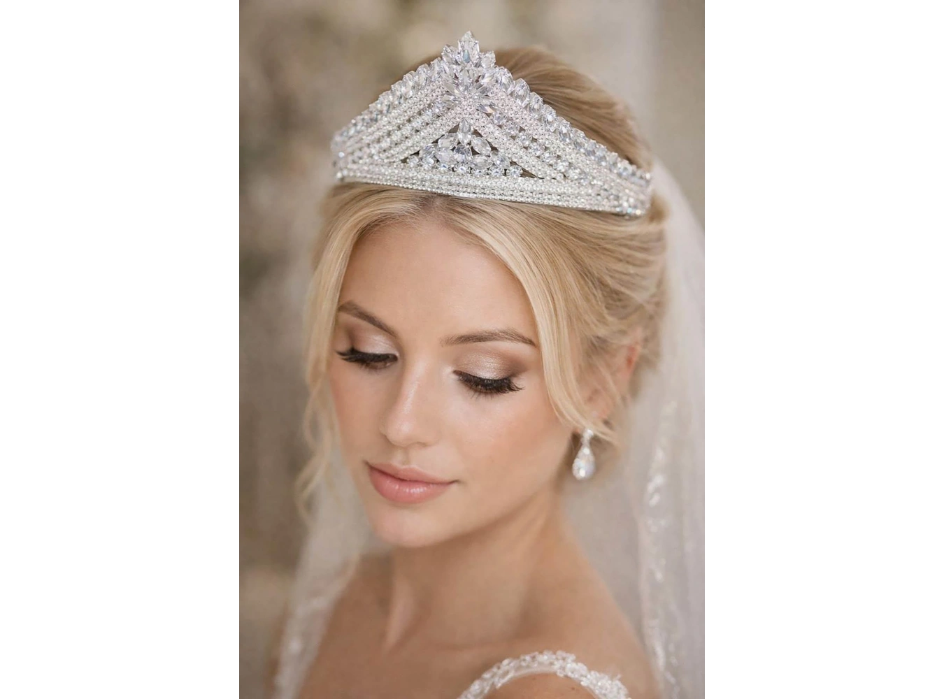 Zirkon Taşlı Gelin/Kına/Nişan/Söz Tasarım Taç