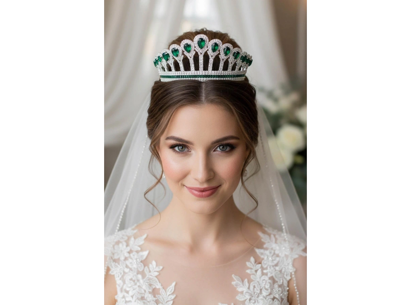 Zirkon Taşlı Gelin/Kına/Nişan/Söz Tasarım Taç