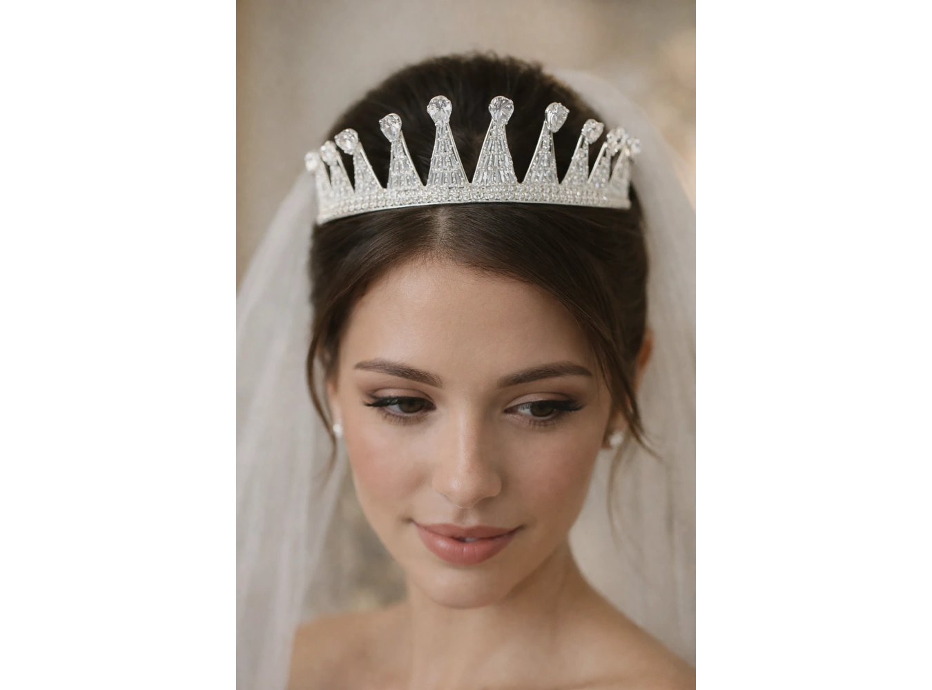 Zirkon Taşlı Gelin/Kına/Nişan/Söz Tasarım Taç