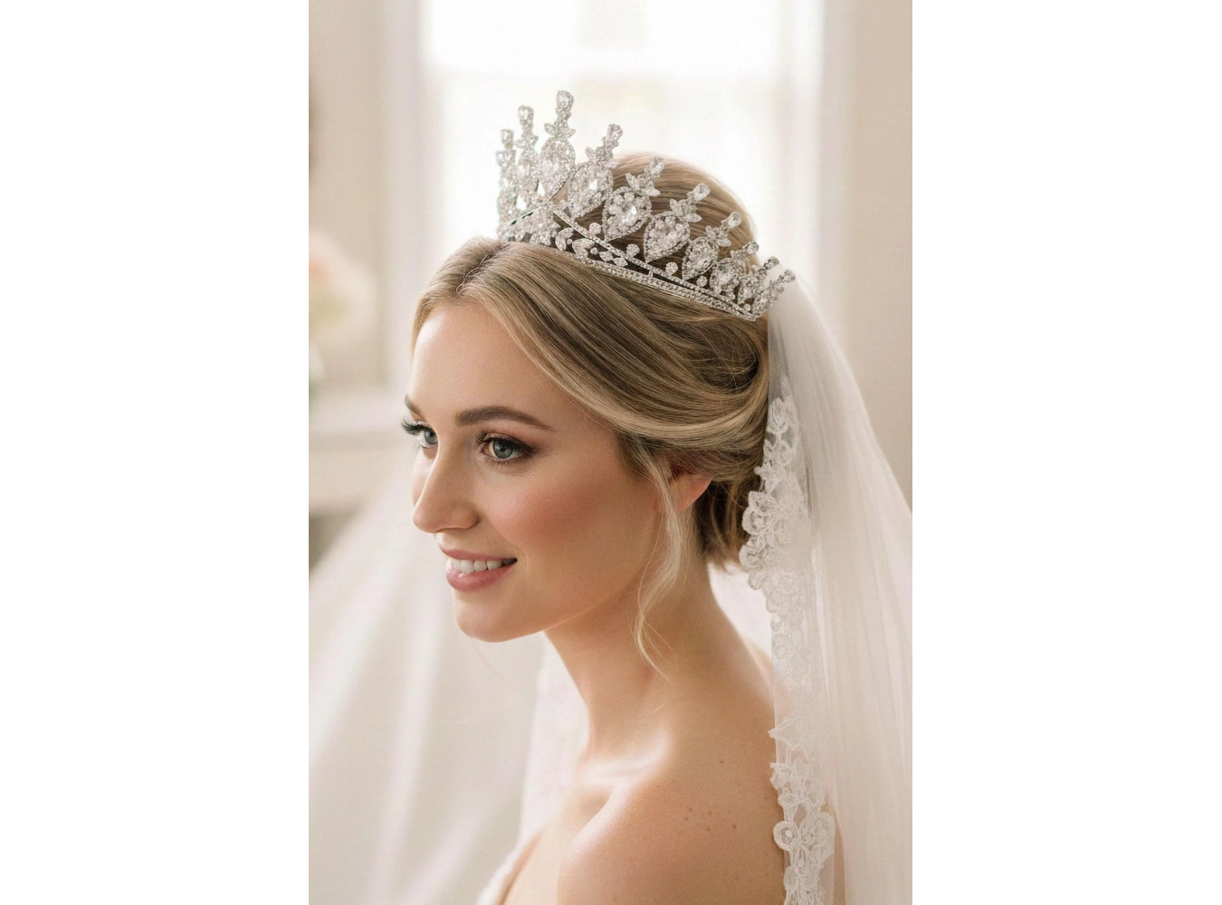 Zirkon Taşlı Gelin/Kına/Nişan/Söz Tasarım Taç