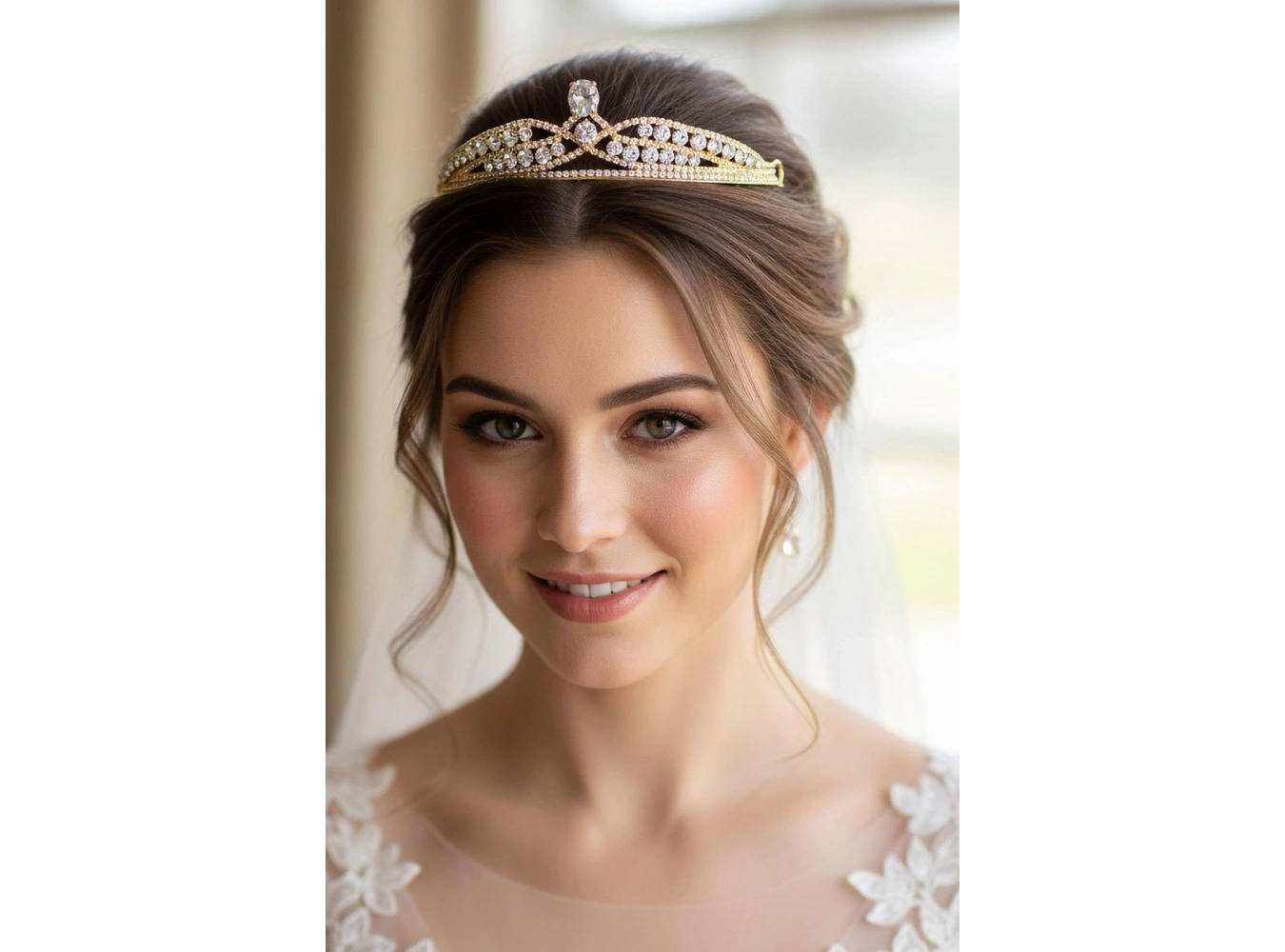 Zirkon Taşlı Gelin/Kına/Nişan/Söz Tasarım Taç