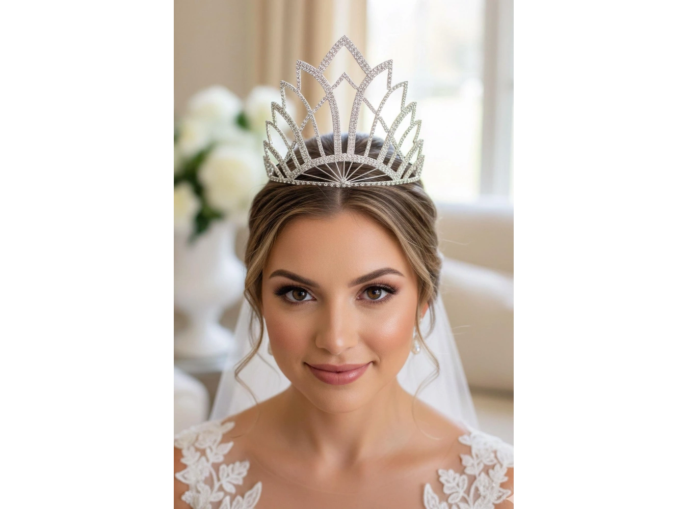 Zirkon Taşlı Gelin/Kına/Nişan/Söz Tasarım Taç