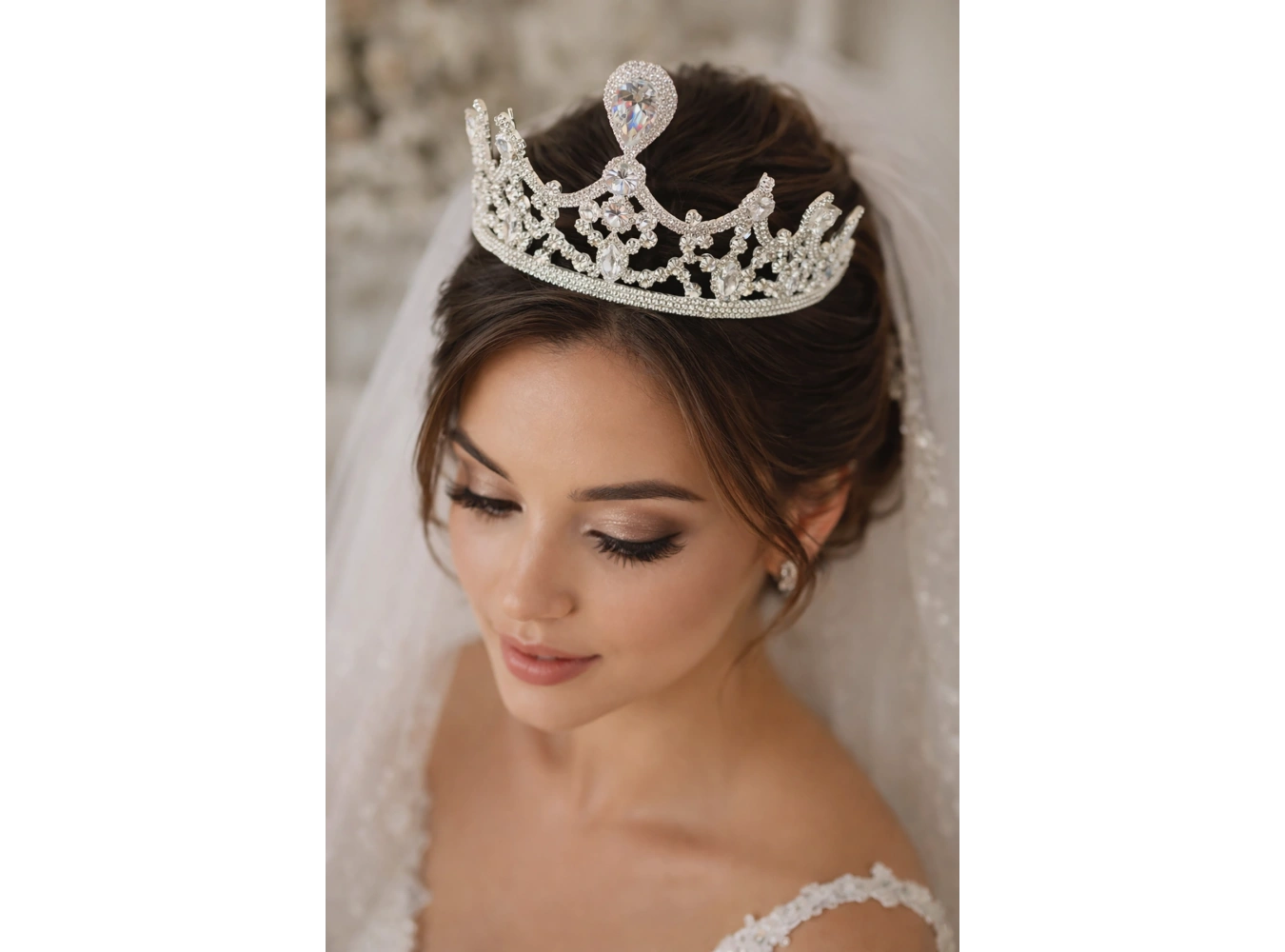 Zirkon Taşlı Gelin/Kına/Nişan/Söz Tasarım Taç