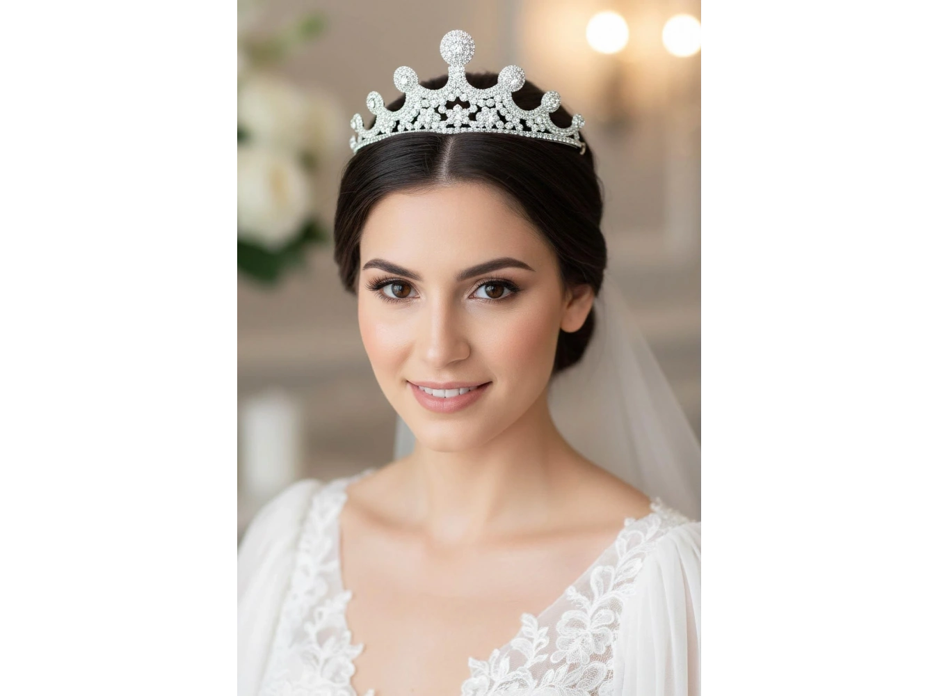 Zirkon Taşlı Gelin/Kına/Nişan/Söz Tasarım Taç