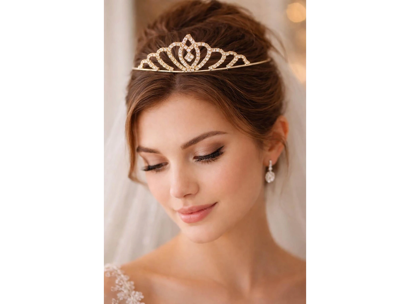 Zirkon Taşlı Gelin/Kına/Nişan/Söz Tasarım Taç
