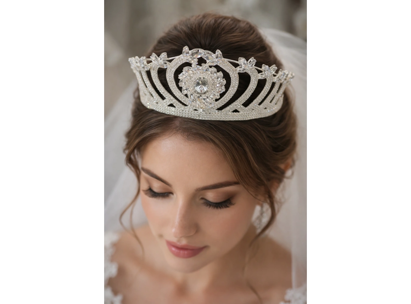 Zirkon Taşlı Gelin/Kına/Nişan/Söz Tasarım Taç