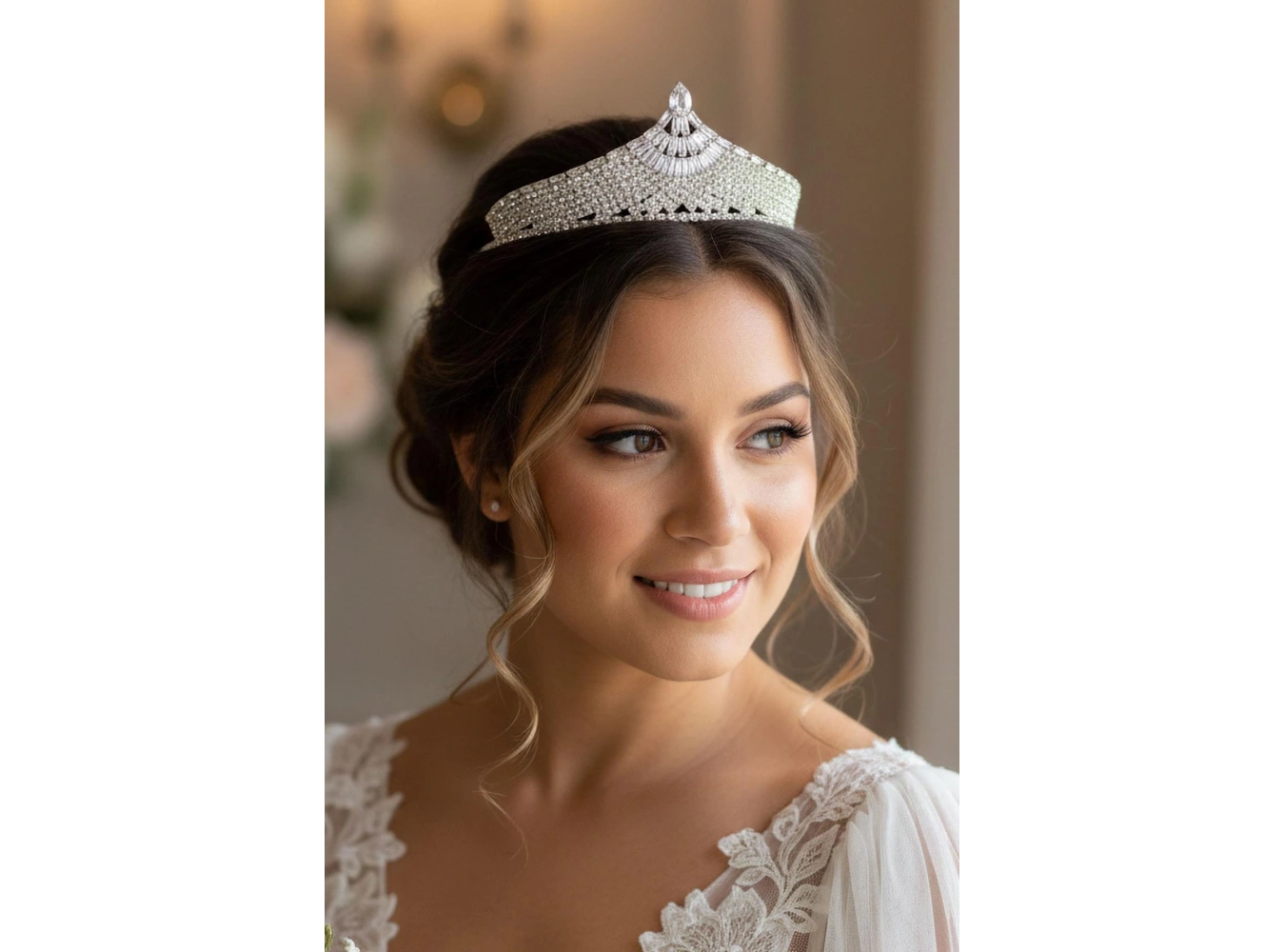 Zirkon Taşlı Gelin/Kına/Nişan/Söz Tasarım Taç