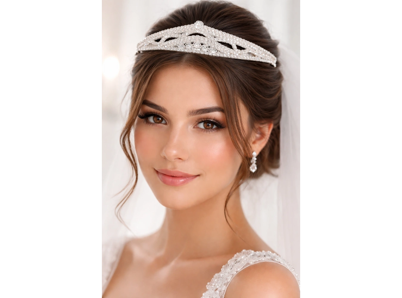 Zirkon Taşlı Gelin/Kına/Nişan/Söz Tasarım Taç