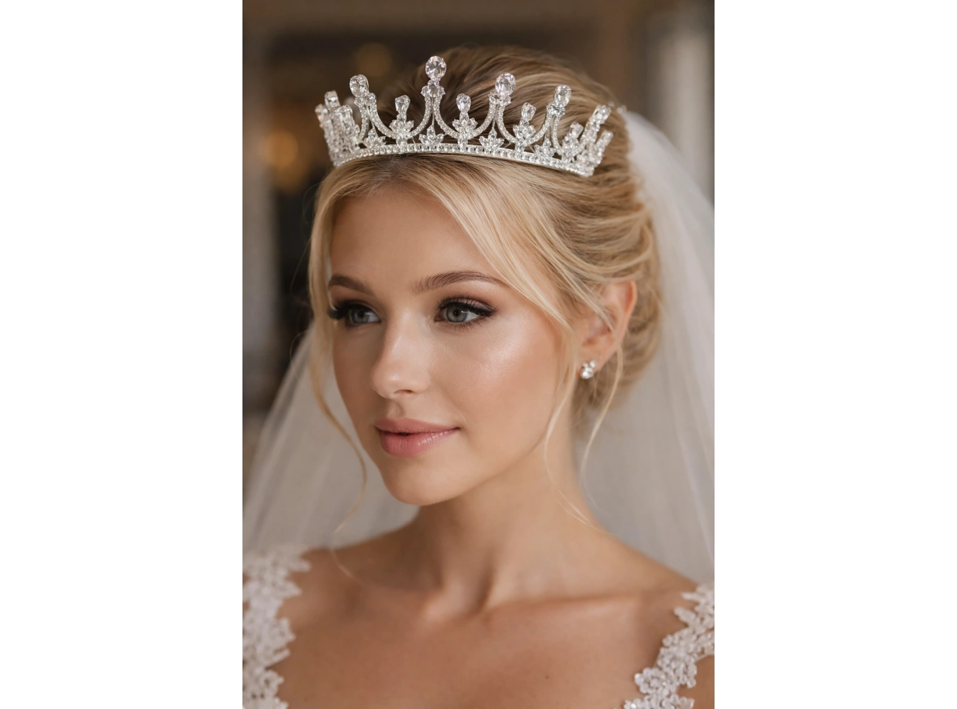 Zirkon Taşlı Gelin/Kına/Nişan/Söz Tasarım Taç