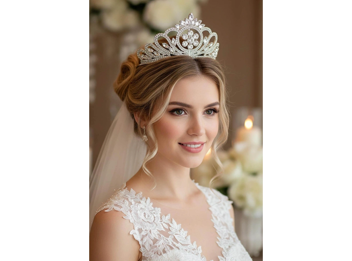 Zirkon Taşlı Gelin/Kına/Nişan/Söz Tasarım Taç