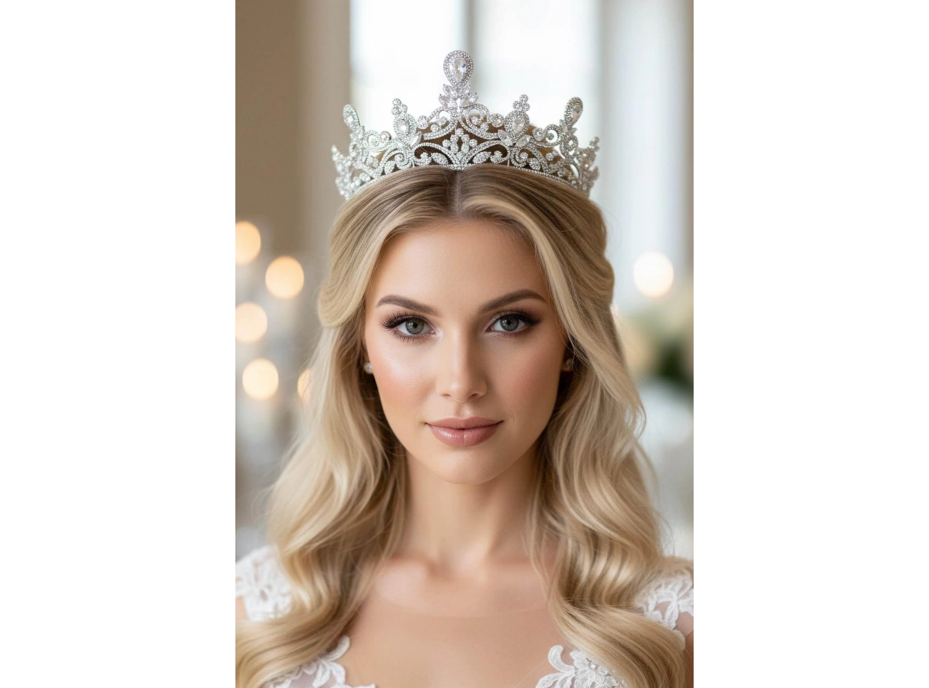 Zirkon Taşlı Gelin/Kına/Nişan/Söz Tasarım Taç