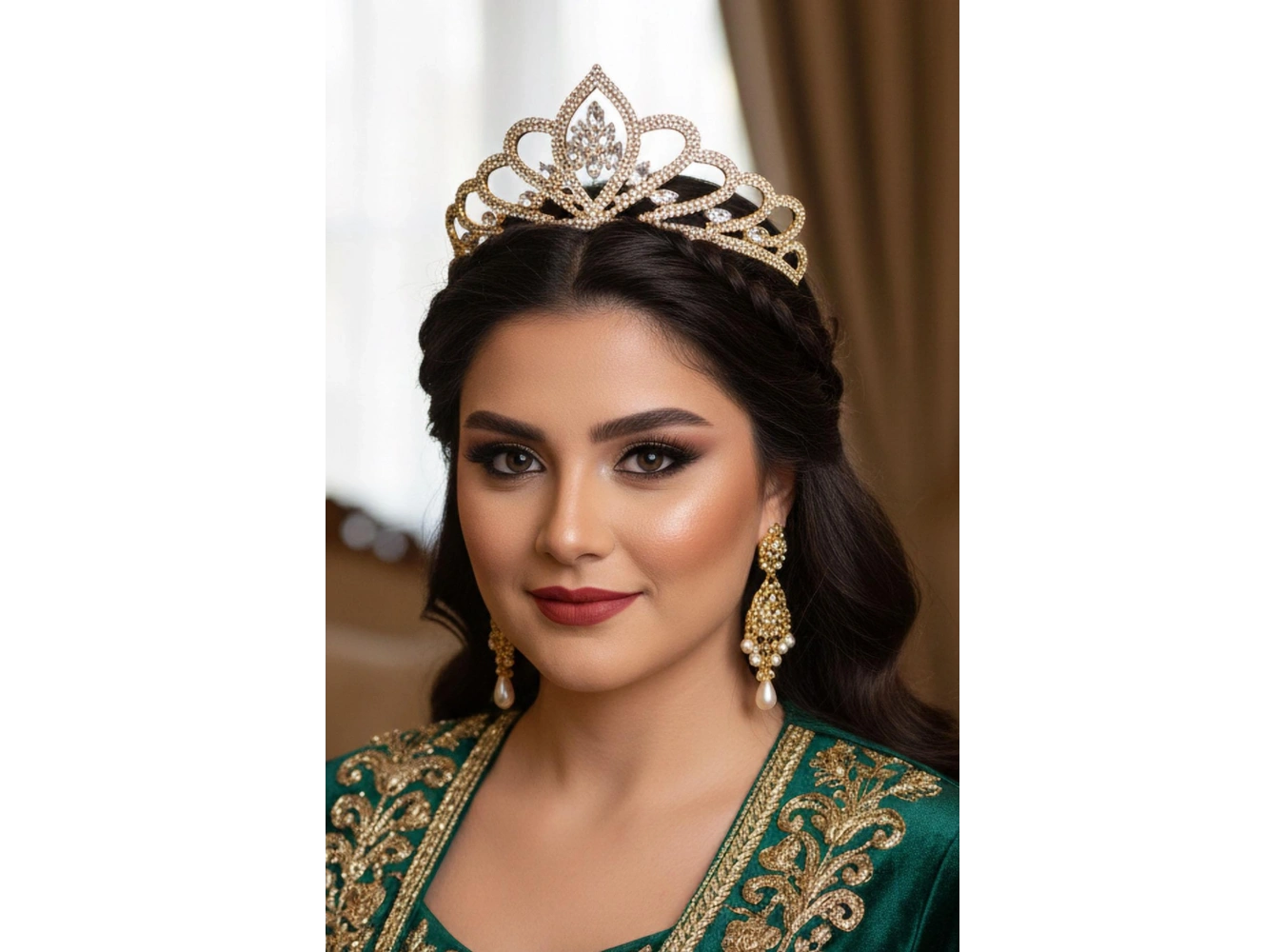 Zirkon Taşlı Gelin/Kına/Nişan/Söz Tasarım Taç