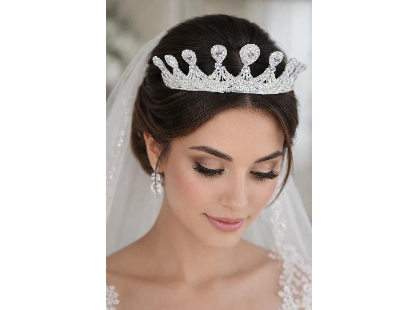 Zirkon Taşlı Gelin/Kına/Nişan/Söz Tasarım Taç