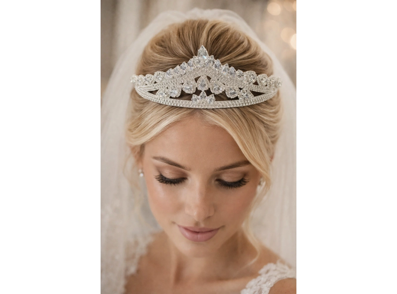 Zirkon Taşlı Gelin/Kına/Nişan/Söz Tasarım Taç