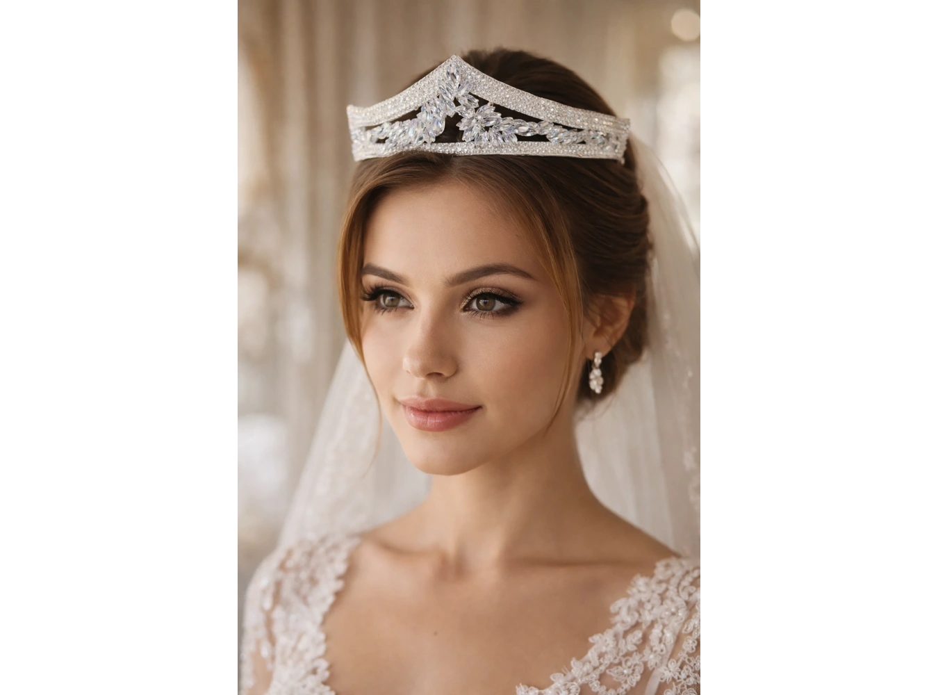 Zirkon Taşlı Gelin/Kına/Nişan/Söz Tasarım Taç