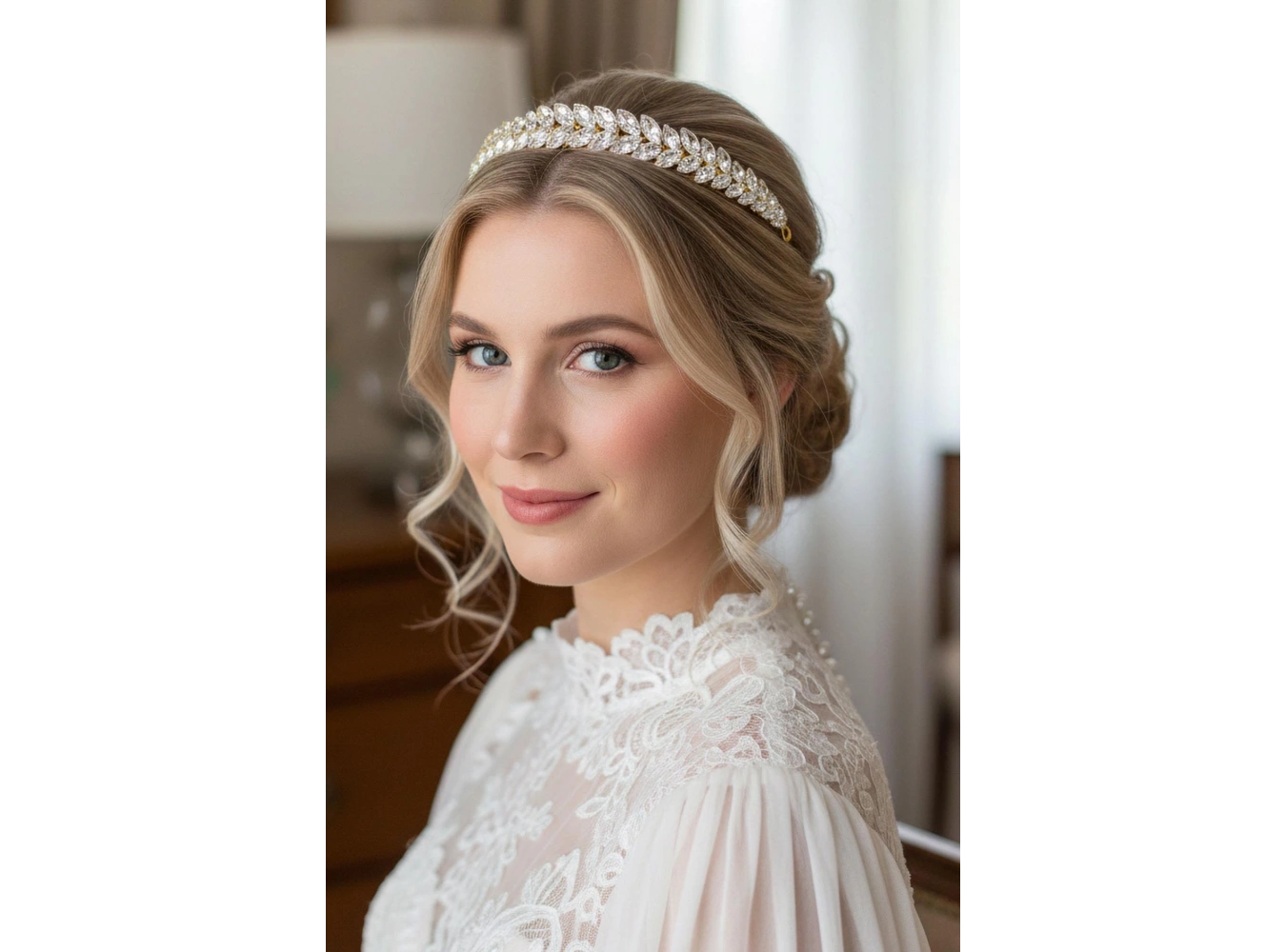 Zirkon Taşlı Gelin/Kına/Nişan/Söz Tasarım Taç