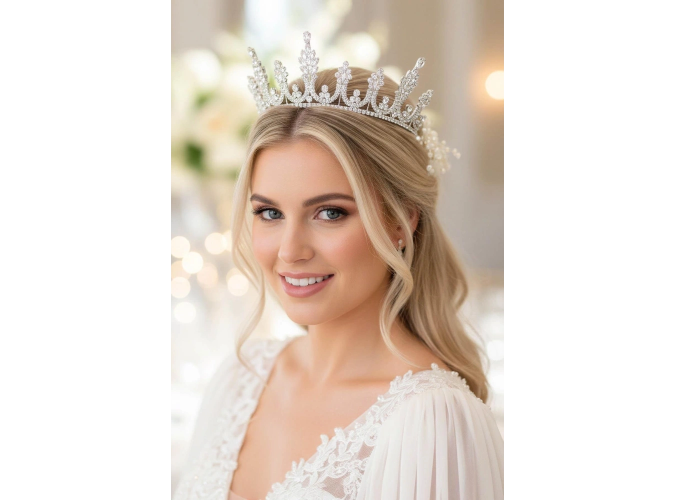 Zirkon Taşlı Gelin/Kına/Nişan/Söz Tasarım Taç