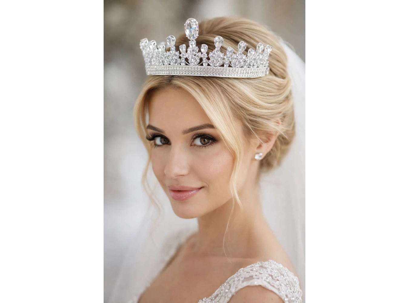 Zirkon Taşlı Gelin/Kına/Nişan/Söz Tasarım Taç