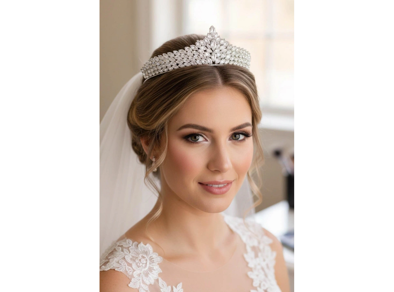 Zirkon Taşlı Gelin/Kına/Nişan/Söz Tasarım Taç