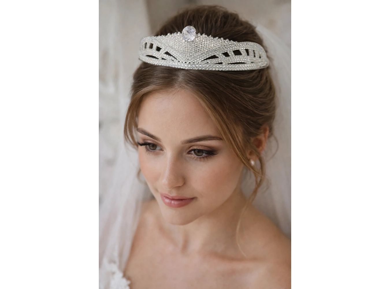 Zirkon Taşlı Gelin/Kına/Nişan/Söz Tasarım Taç