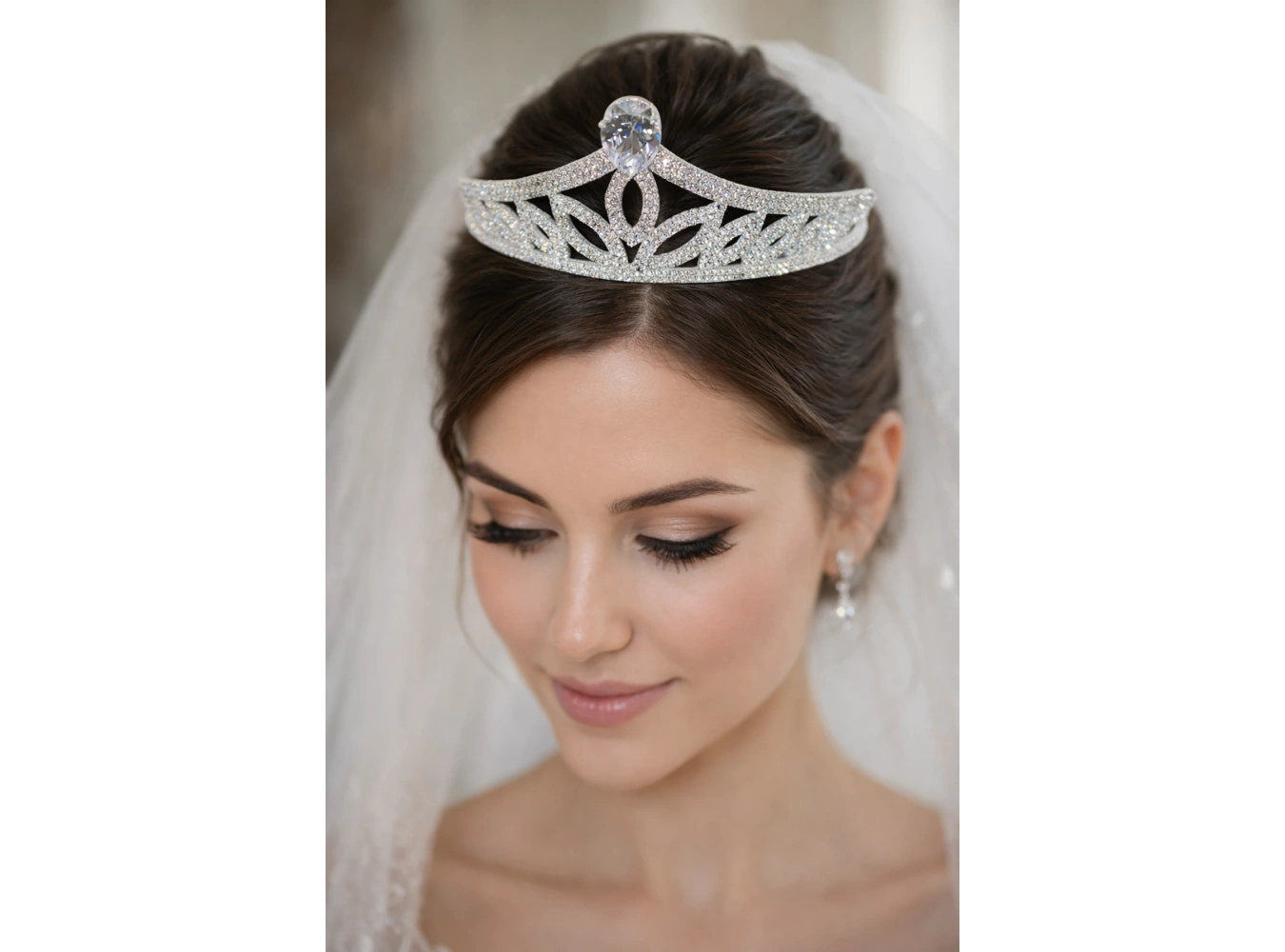 Zirkon Taşlı Gelin/Kına/Nişan/Söz Tasarım Taç