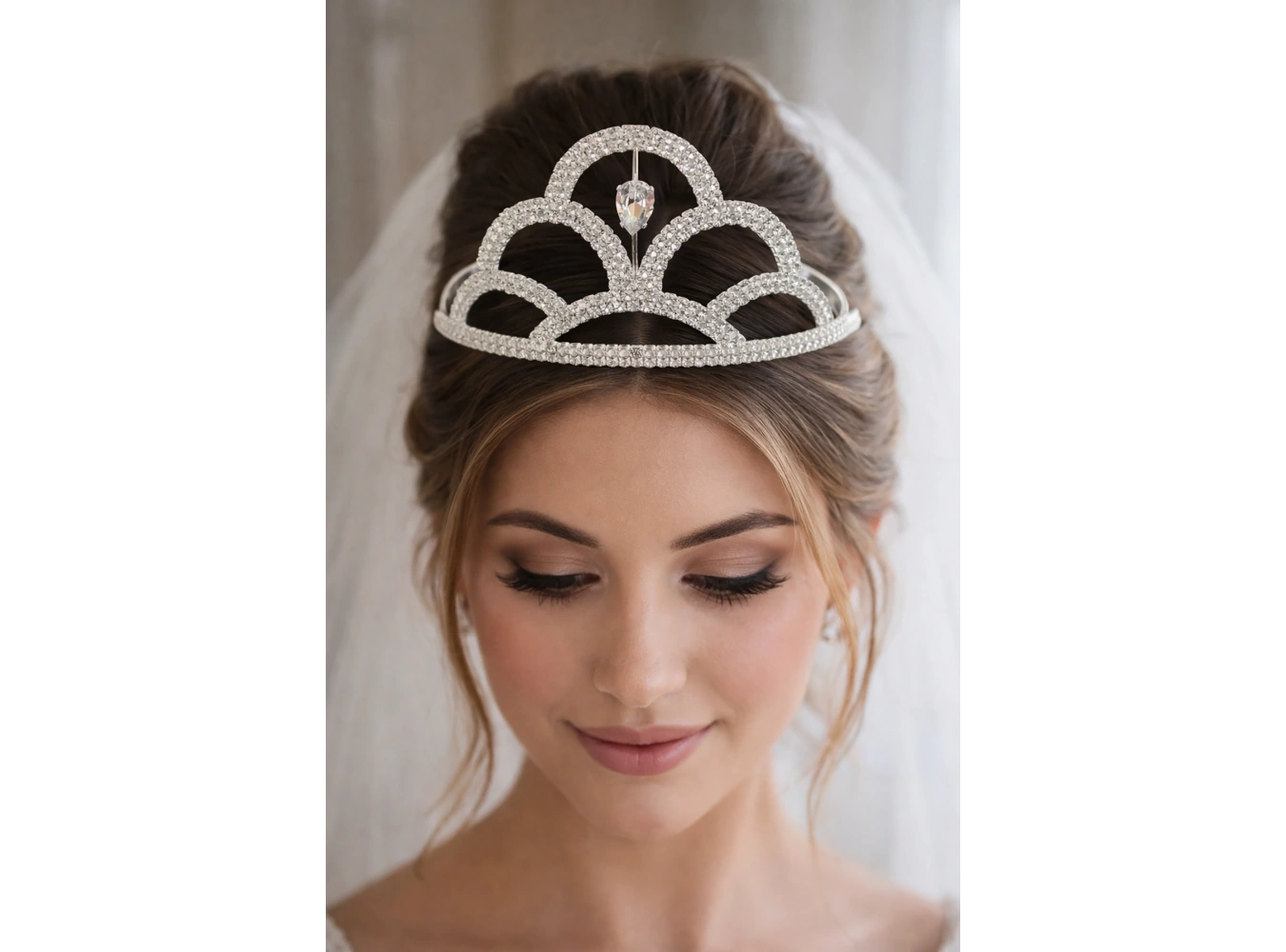 Zirkon Taşlı Gelin/Kına/Nişan/Söz Tasarım Taç