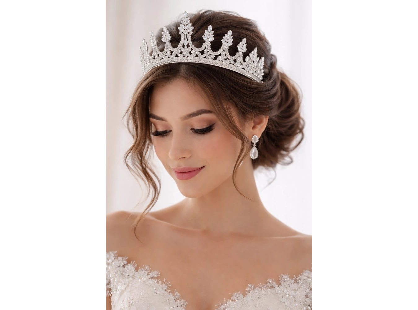 Zirkon Taşlı Gelin/Kına/Nişan/Söz Tasarım Taç