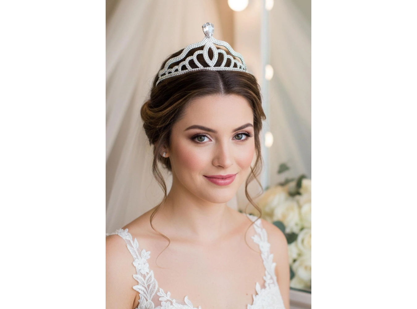 Zirkon Taşlı Gelin/Kına/Nişan/Söz Tasarım Taç