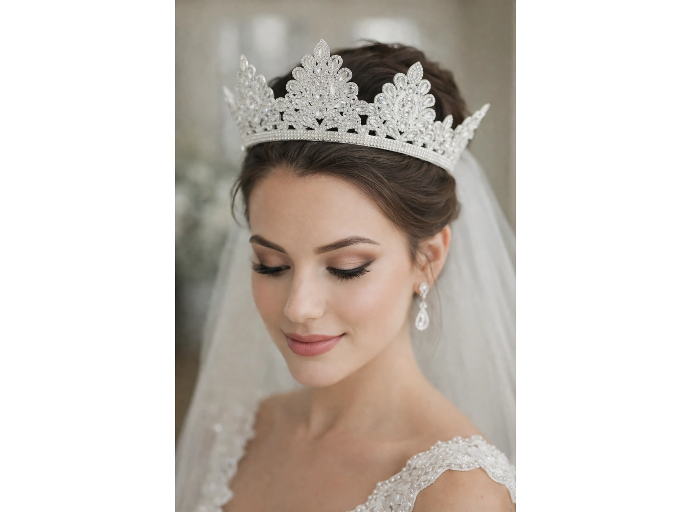 Zirkon Taşlı Gelin/Kına/Nişan/Söz Tasarım Taç