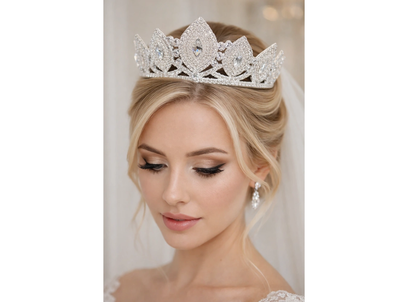 Zirkon Taşlı Gelin/Kına/Nişan/Söz Tasarım Taç