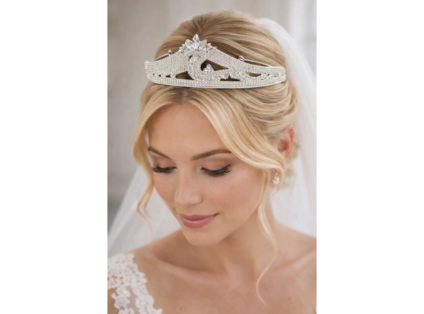 Zirkon Taşlı Gelin/Kına/Nişan/Söz Tasarım Taç