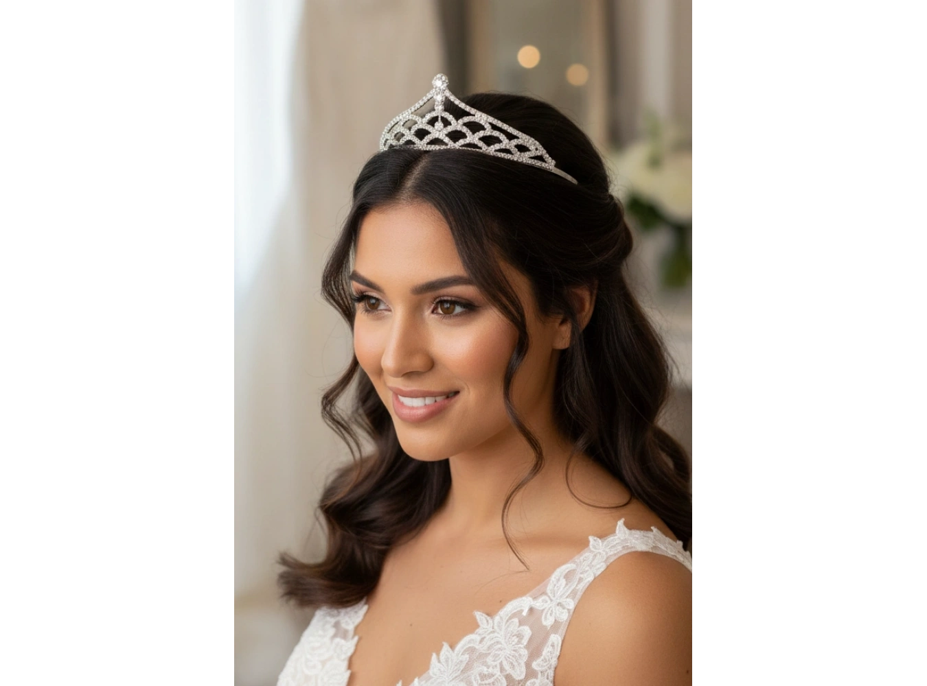 Zirkon Taşlı Gelin/Kına/Nişan/Söz Tasarım Taç