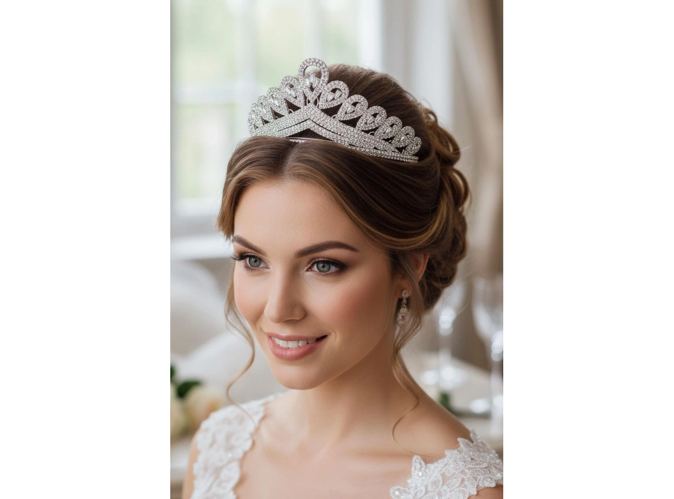 Zirkon Taşlı Gelin/Kına/Nişan/Söz Tasarım Taç