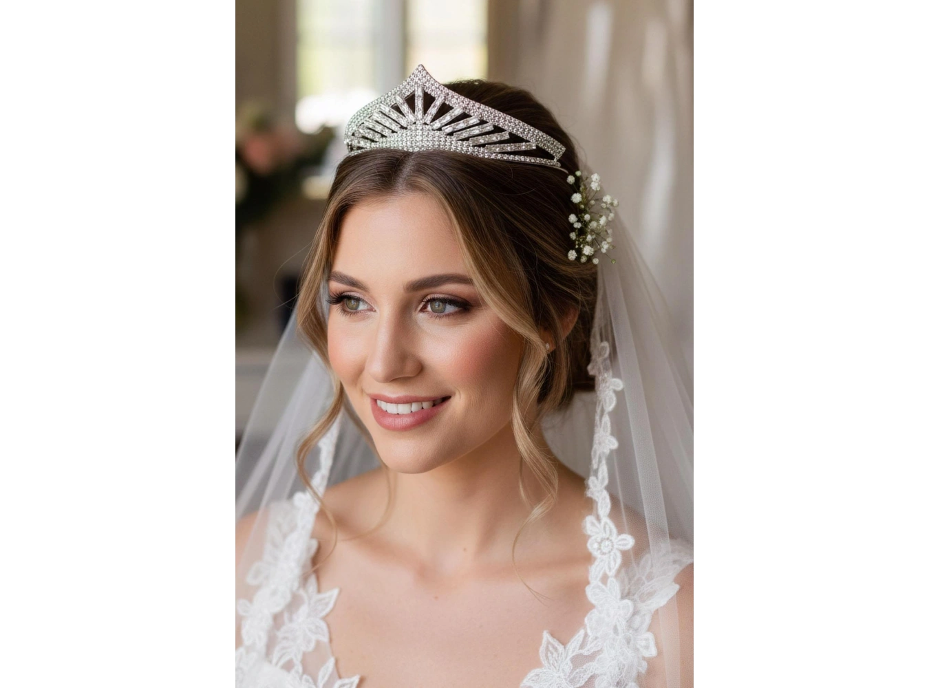 Zirkon Taşlı Gelin/Kına/Nişan/Söz Tasarım Taç